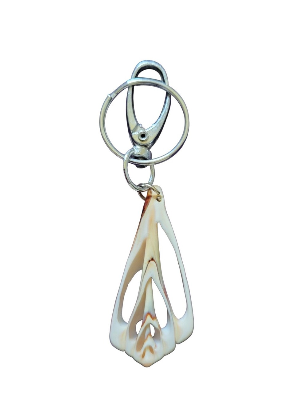 Shell Carved Teardrop Keychain -